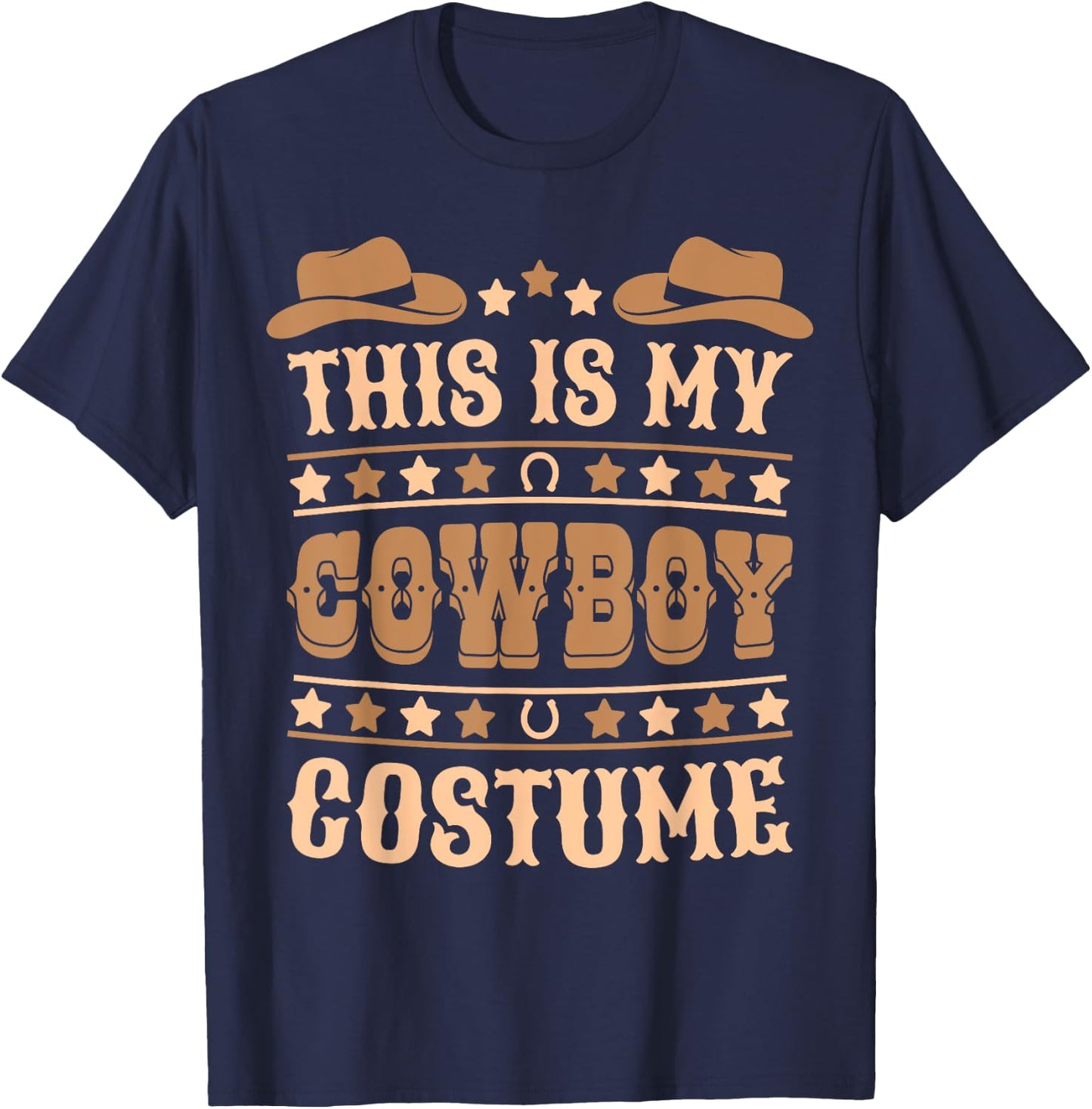 Cute Cowboy Western Cowboy Outfit Men Boy Kid Cowboy Costume T-Shirt - T-Shirt | Navy
