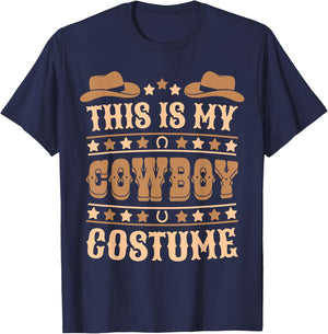 Cute Cowboy Western Cowboy Outfit Men Boy Kid Cowboy Costume T-Shirt - T-Shirt | Navy
