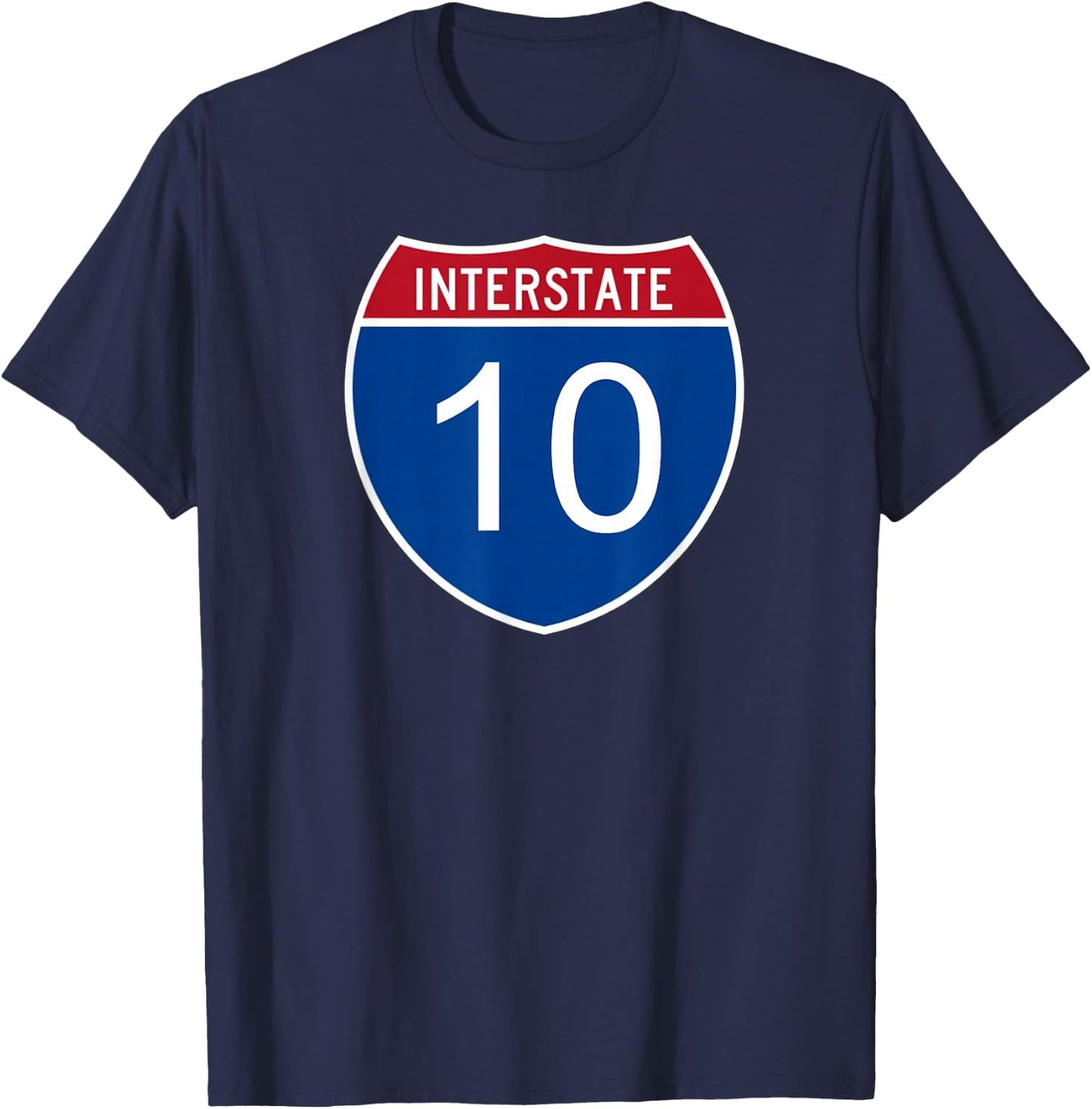 I-10 Interstate Road Trip Travel Souvenir - Interstate 10 T-Shirt - T-Shirt | Navy