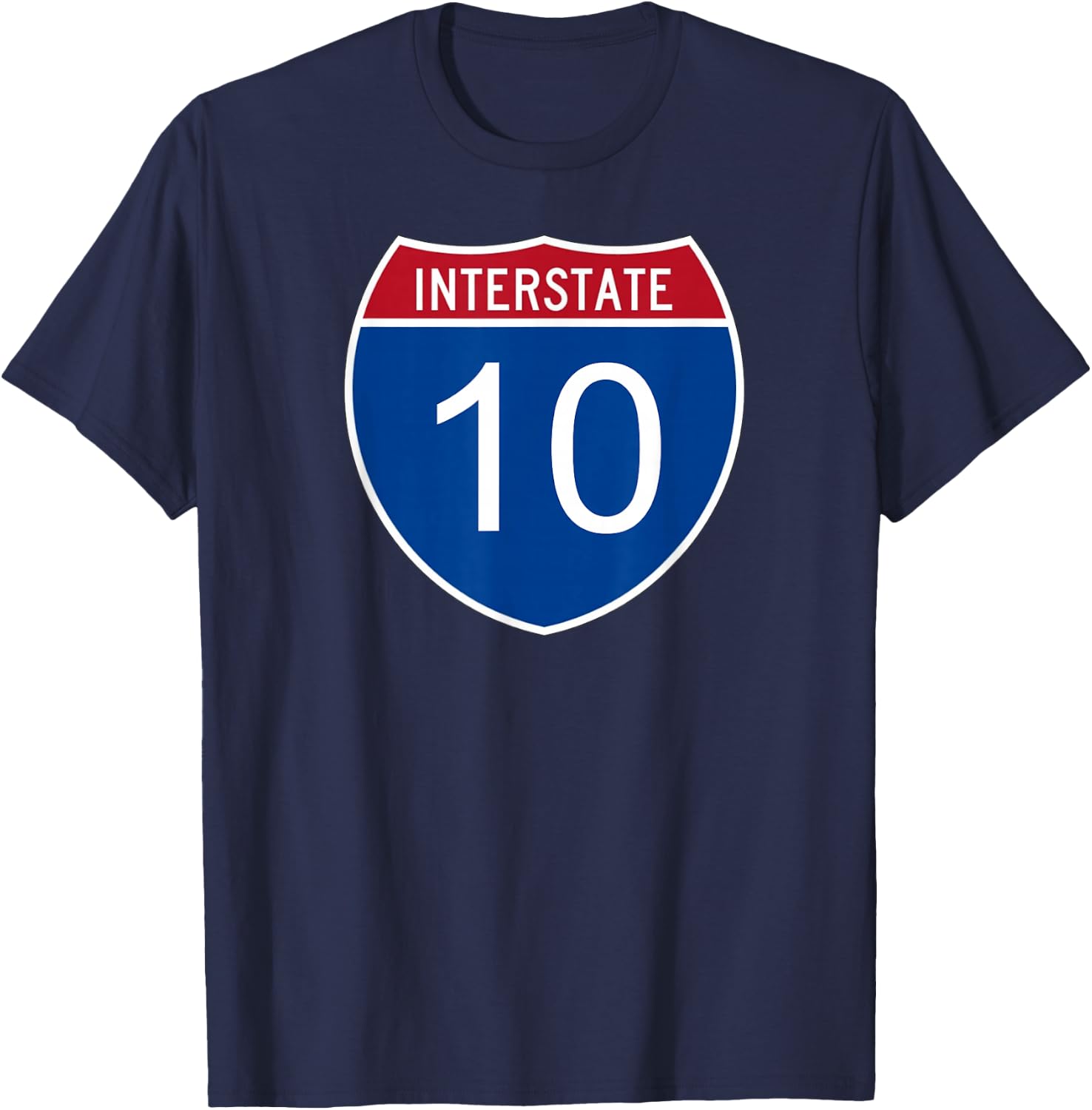 I-10 Interstate Road Trip Travel Souvenir - Interstate 10 T-Shirt - T-Shirt | Navy