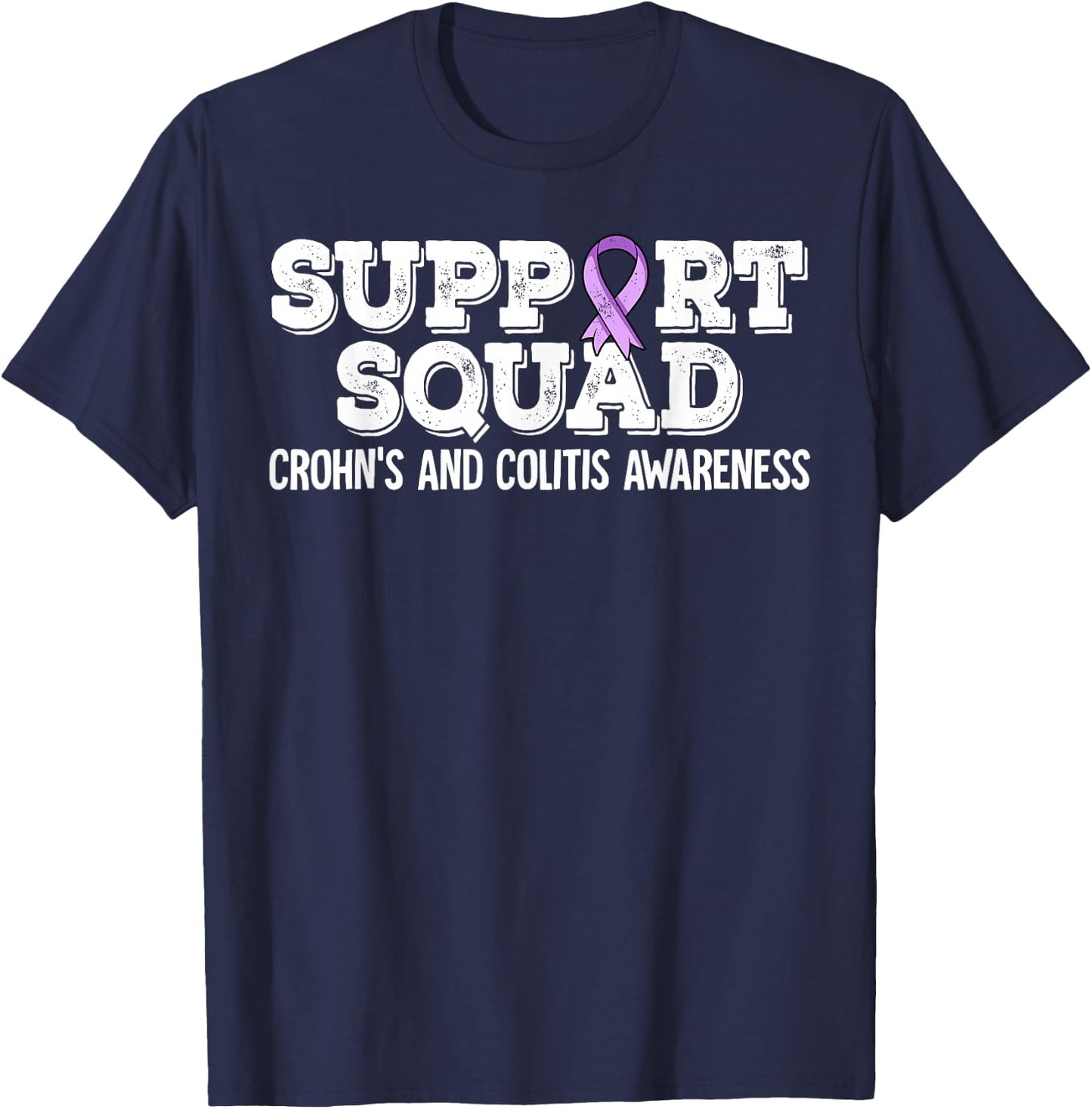 Support Squad Crohn's And Colitis Awareness T-Shirt - T-Shirt | Navy