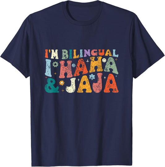 I'm Bilingual I Haha Jaja Spanish Teacher Bilingual Teacher Men Women T-Shirt - T-Shirt | Navy