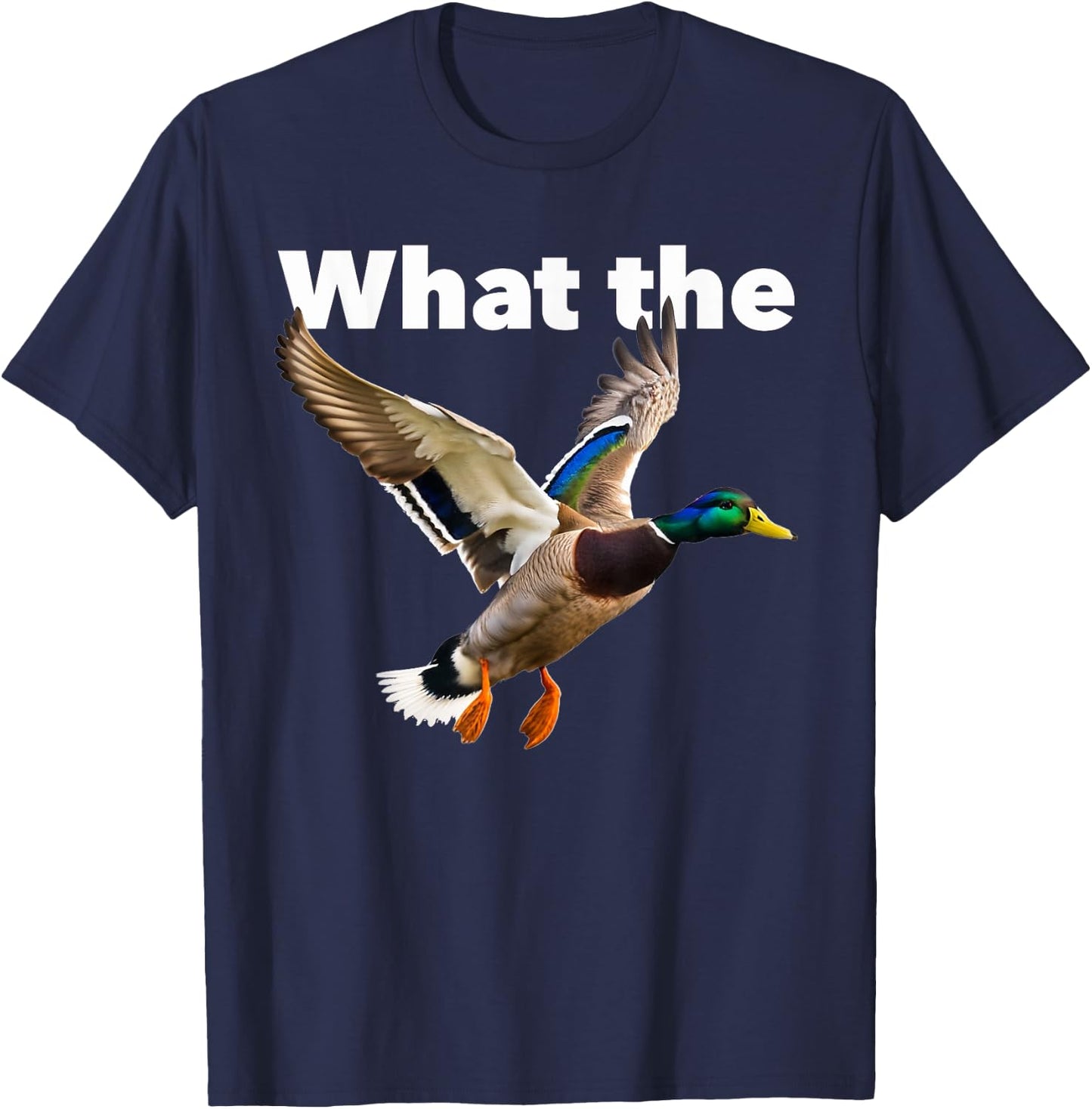 What the duck flying mallard T-Shirt - T-Shirt | Navy