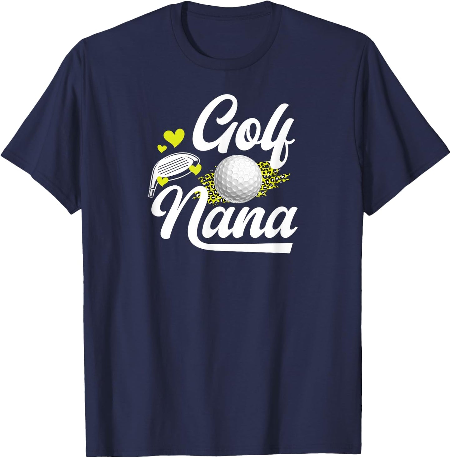 Golf Nana Leopard Golfer Nana Of A Golf Player Nana T-Shirt - T-Shirt | Navy