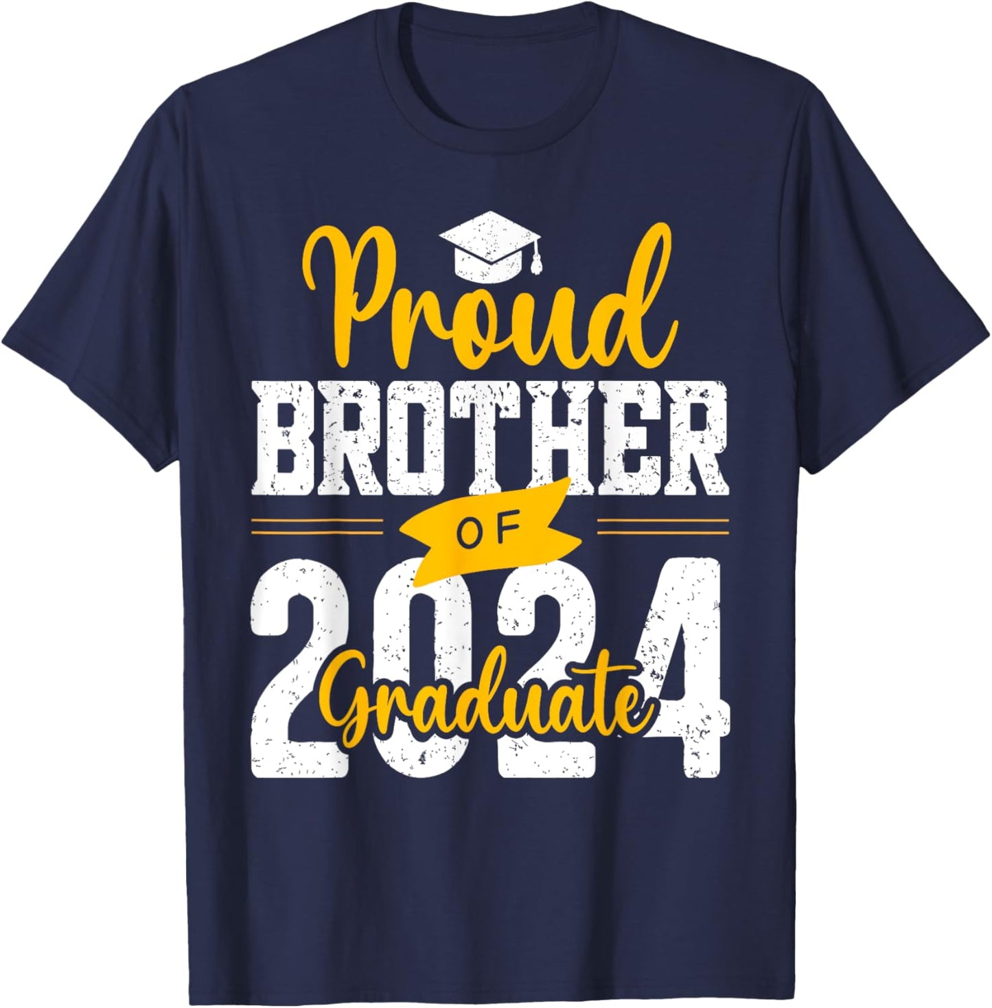 Proud Brother Of A 2024 Graduate T-Shirt - T-Shirt | Navy