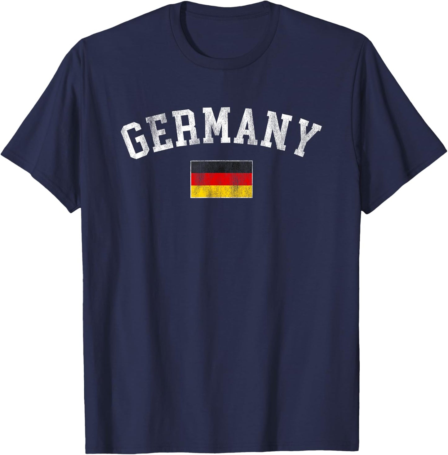 Vintage Germany Flag German Heritage Souvenir Retro Graphic T-Shirt - T-Shirt | Navy