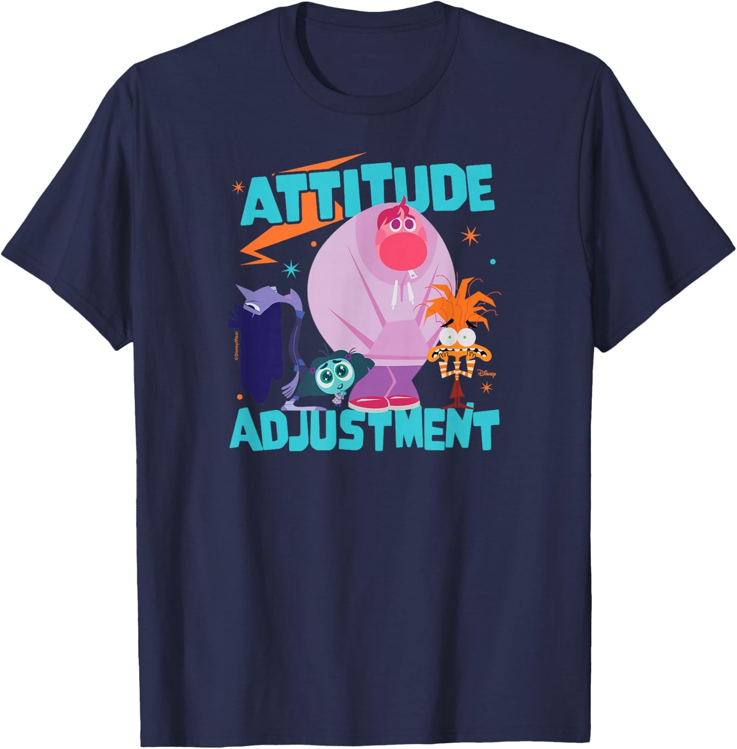 Inside Out 2 - Ennui Envy Embarrassment Anxiety Attitude T-Shirt - T-Shirt | Navy