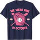 Baseball Breast Cancer Awareness Month Pink Ribbon T-Shirt - T-Shirt | Navy