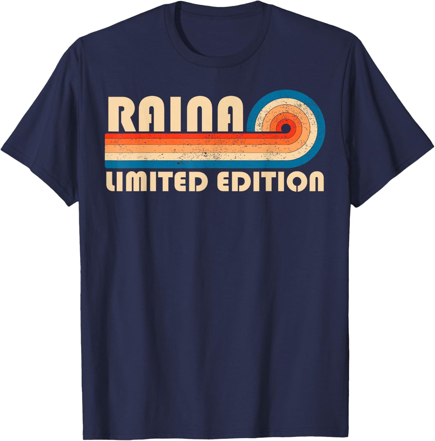 RAINA Surname Retro Vintage 80s 90s Birthday Reunion T-Shirt - T-Shirt | Navy