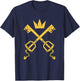 Disney Kingdom Hearts Crowned Crossed Keyblades Chest Logo T-Shirt - T-Shirt | Navy