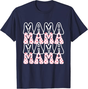 Groovy Checkered Mama Funny Women Mom Mothers day T-Shirt - T-Shirt | Navy