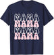 Groovy Checkered Mama Funny Women Mom Mothers day T-Shirt - T-Shirt | Navy