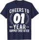 Cheers to 1 Year Happily - 1st Anniversary Husband Wife T-Shirt - T-Shirt | Navy