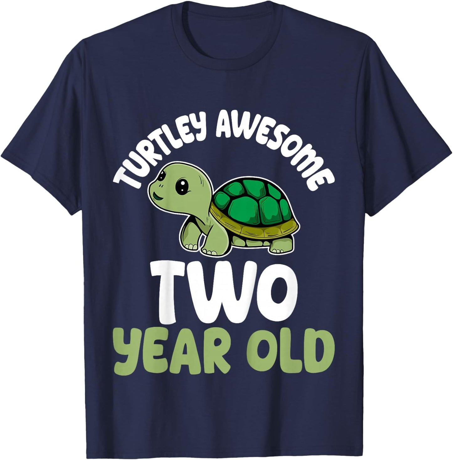 Turtley Awesome Two Years Old 2nd Birthday Party Turtle Kids T-Shirt - T-Shirt | Navy