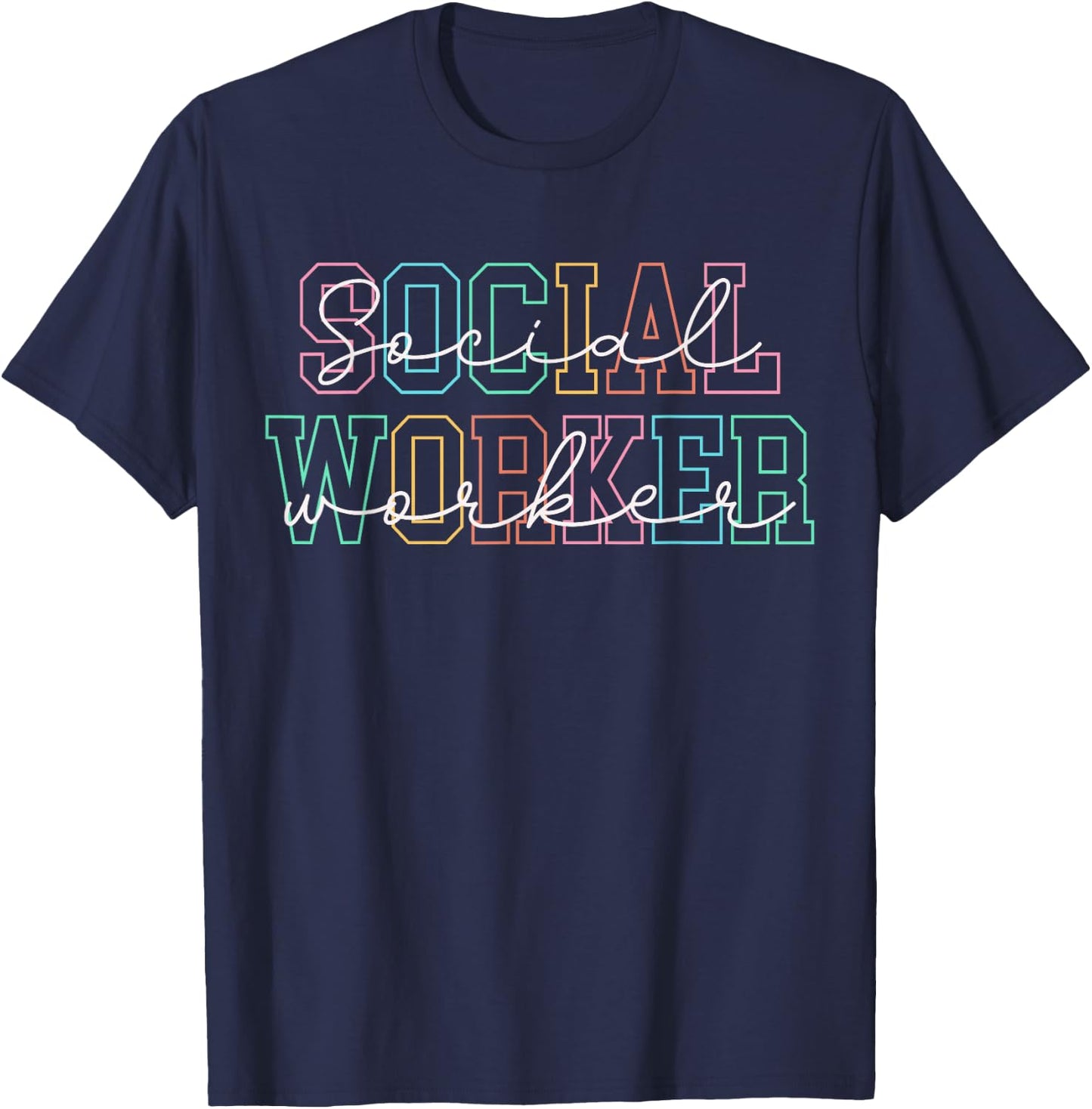 Social Worker Men Women Retro Social Worker T-Shirt - T-Shirt | Navy