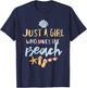 Just a Girl Who Loves the Beach T-Shirt - T-Shirt | Navy
