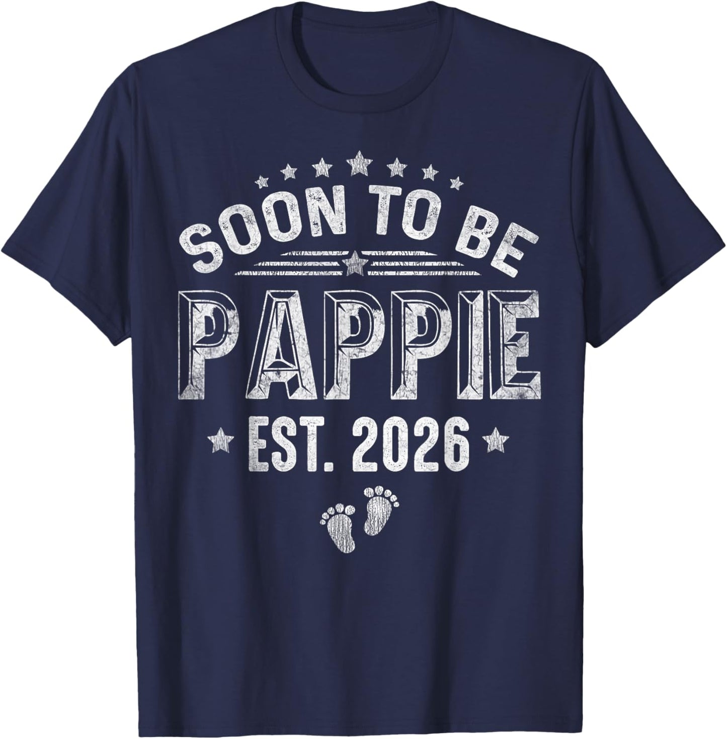 Soon To Be Pappie est.2026 Father's Day Promoted To Pappie T-Shirt - T-Shirt | Navy