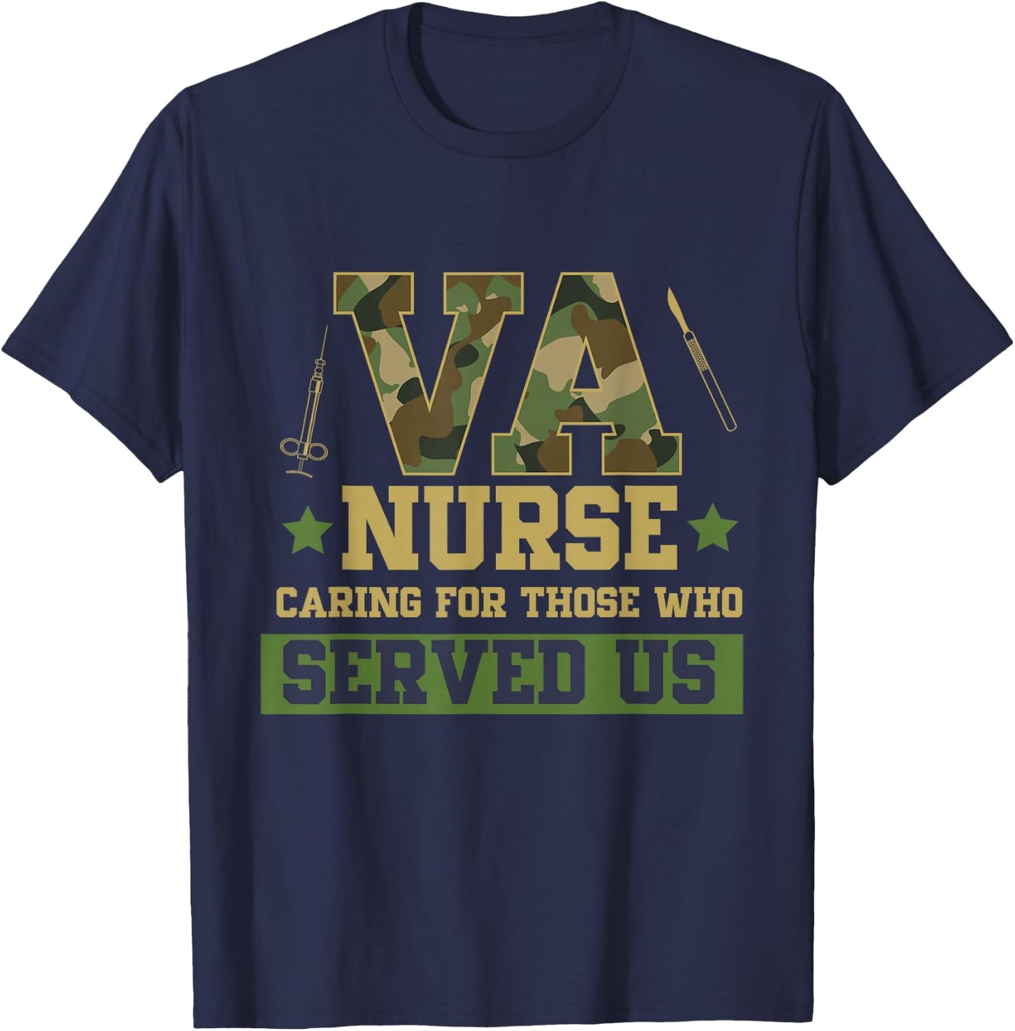 VA Nurse Veterans Day Family Patriotic Nursing Scrub T-Shirt - T-Shirt | Navy