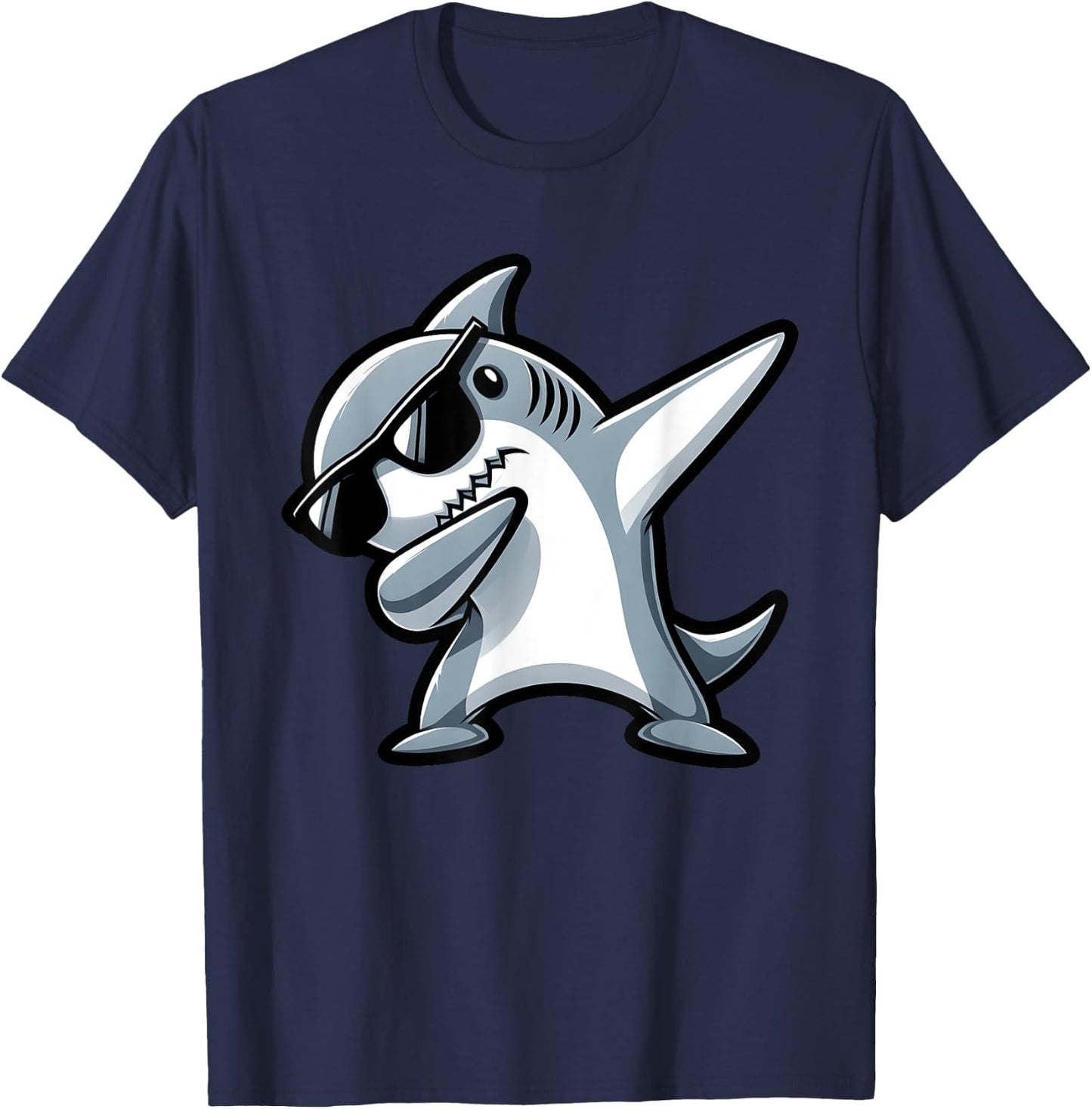 Cool Dabbing Shark Boys Kids Beaches Summer Vacation Party T-Shirt - T-Shirt | Navy