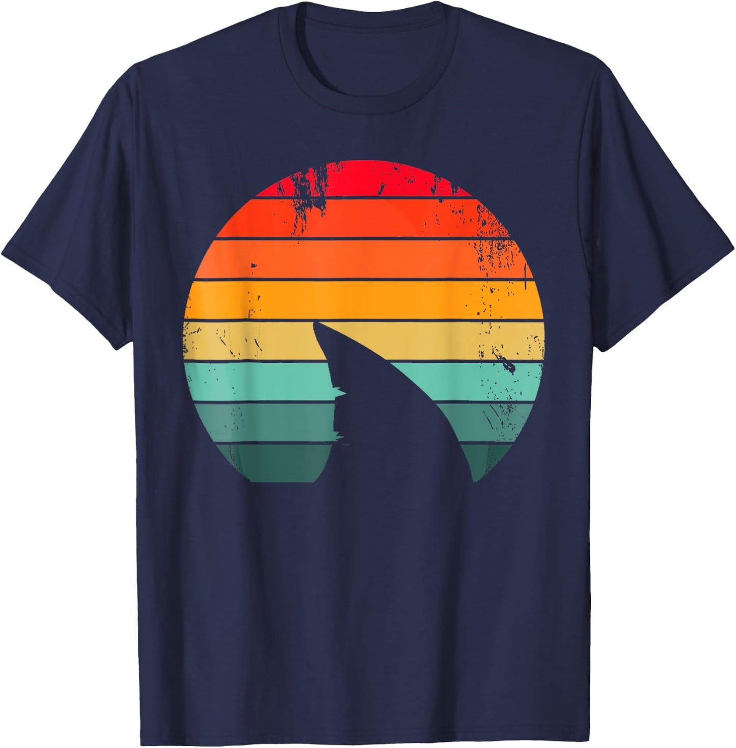 Vintage Ocean Wildlife Funny Shark Lover Marine Biologist T-Shirt - T-Shirt | Navy