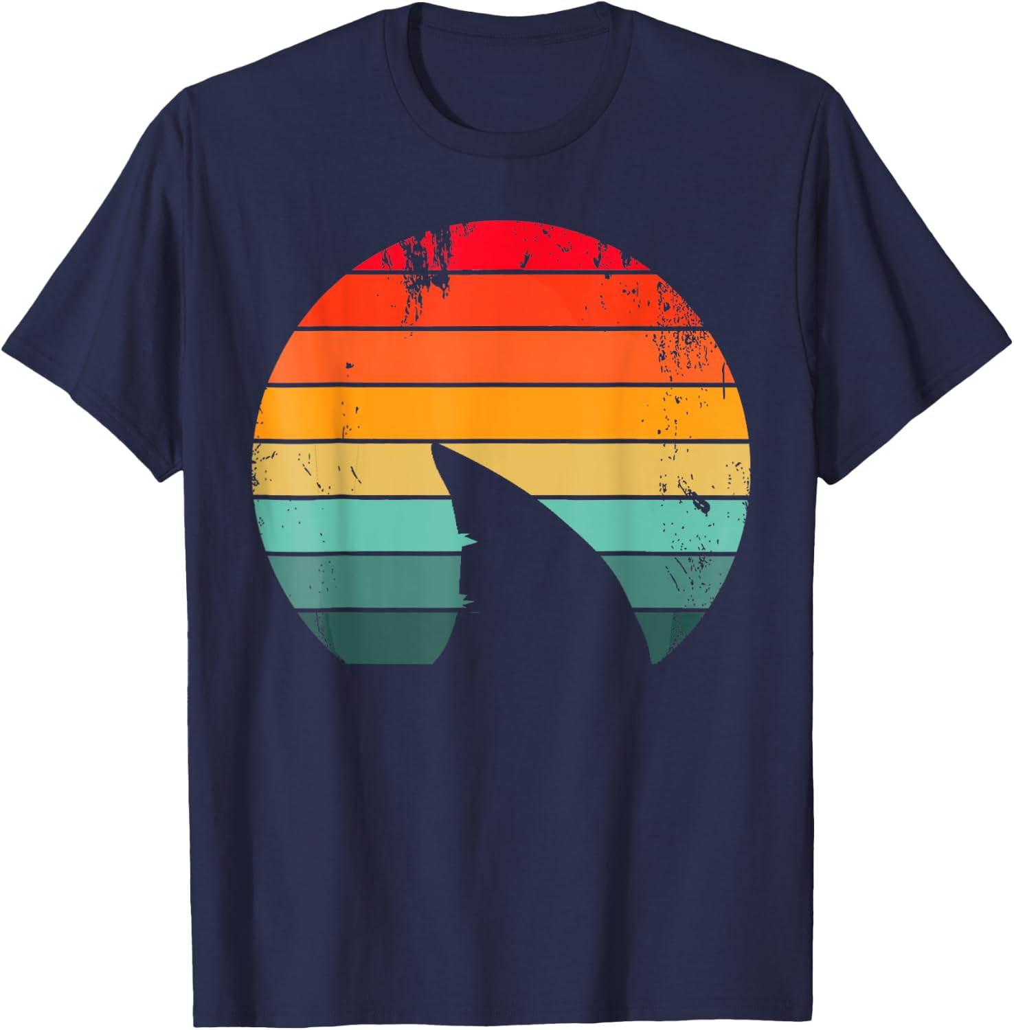 Vintage Ocean Wildlife Funny Shark Lover Marine Biologist T-Shirt - T-Shirt | Navy