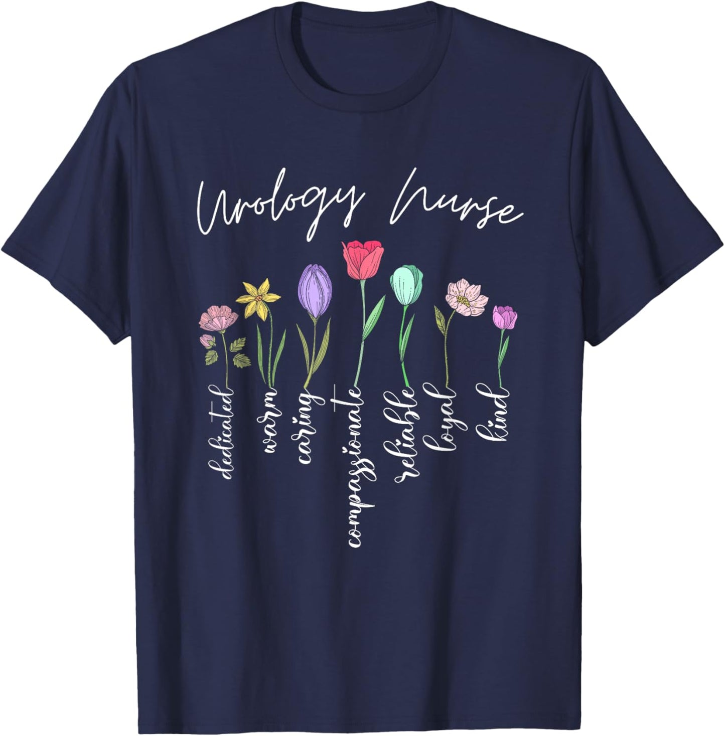 Urology nurse for girls women flowers Urology nurse floral T-Shirt - T-Shirt | Navy