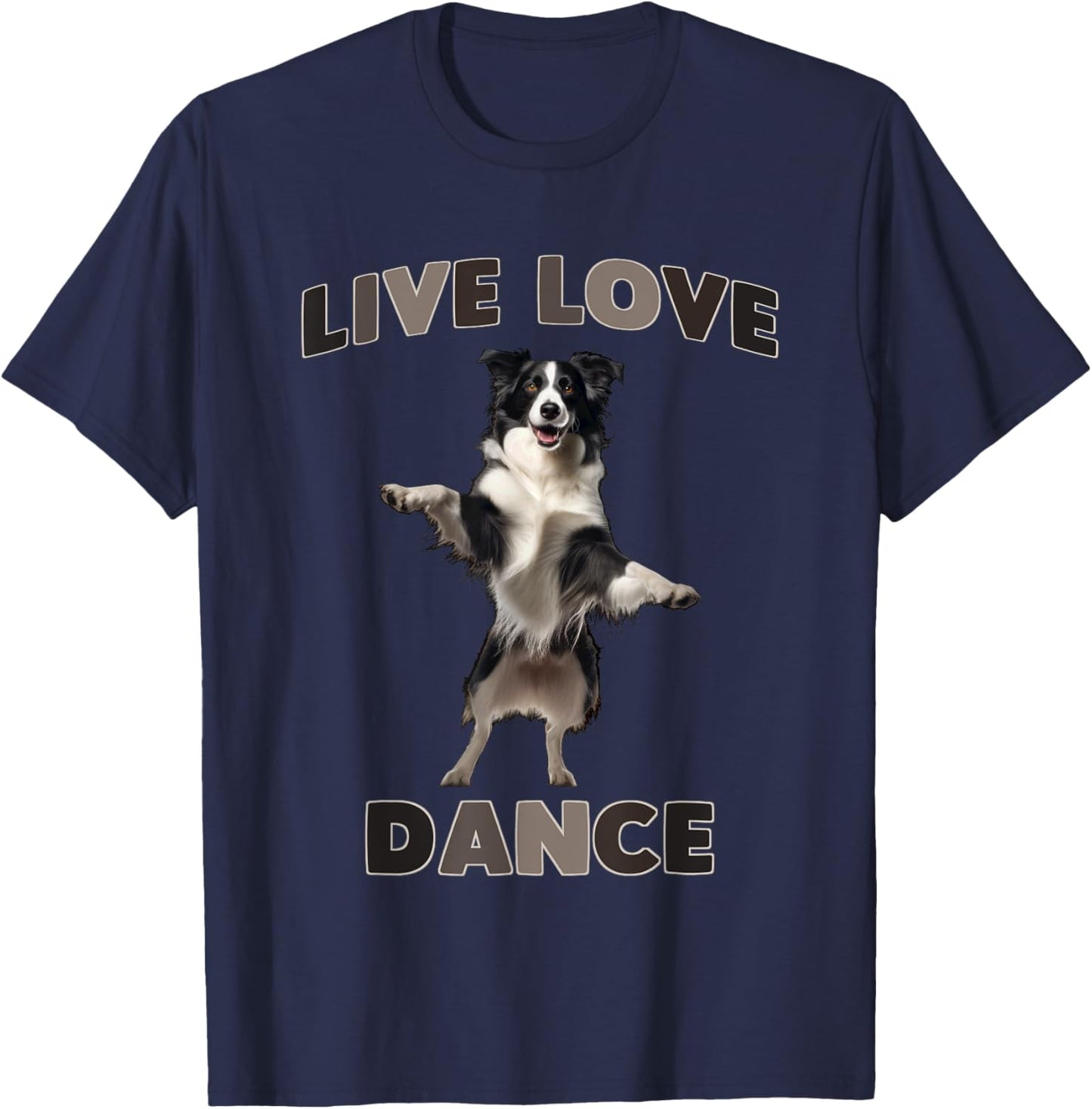 Live Love Dance Border Collie Joyful Moves T-Shirt - T-Shirt | Navy