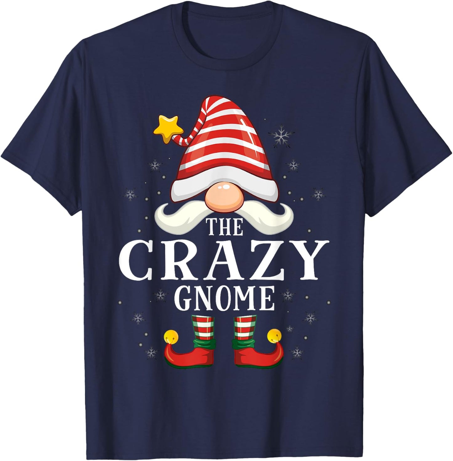 The Crazy Gnome Christmas Group Family Pajama T-Shirt - T-Shirt | Navy