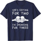 She's Eating For Two I'm Drinking For Three Beer Lovers T-Shirt - T-Shirt | Navy