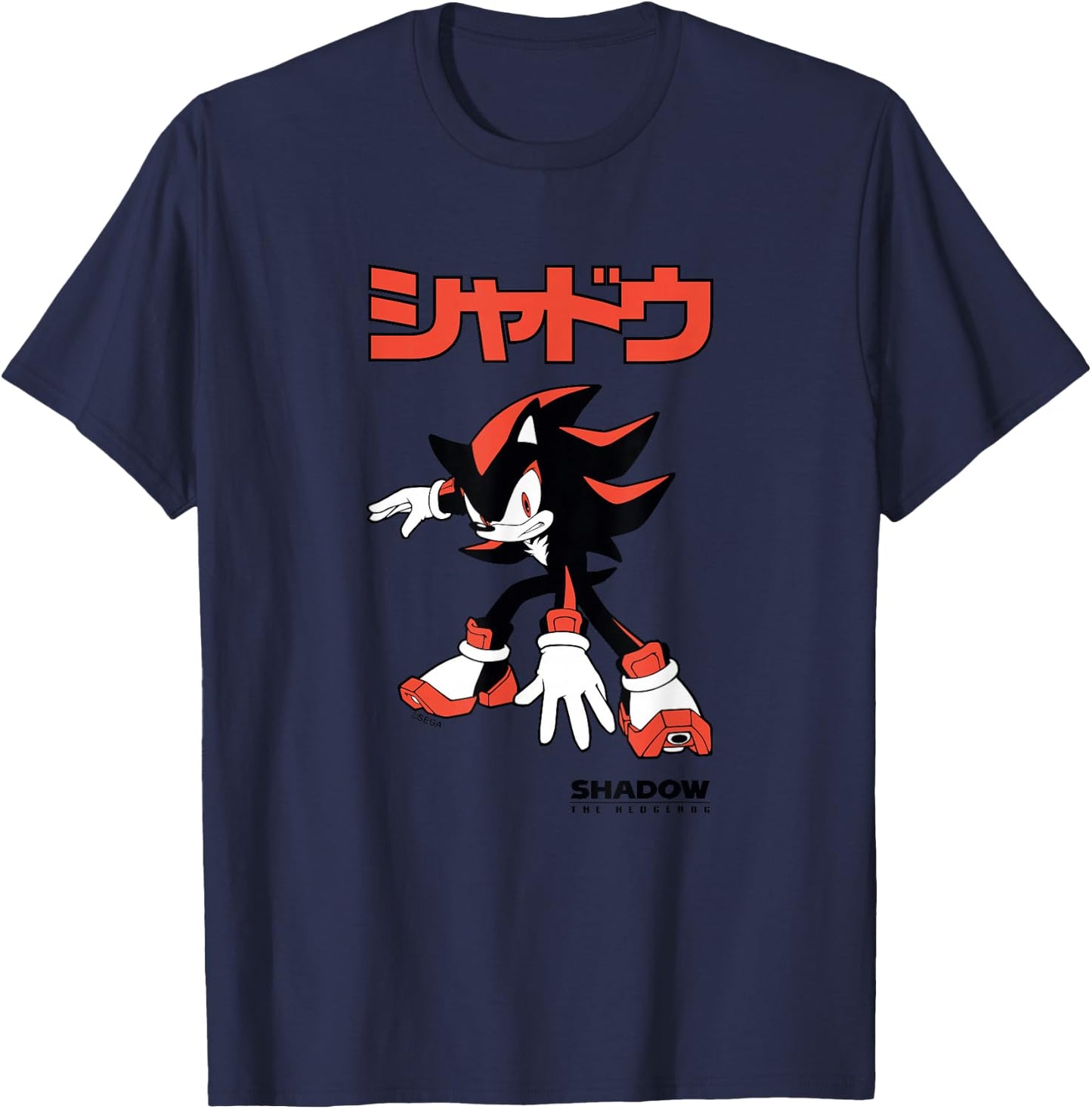 Sonic The Hedgehog, Shadow The Hedgehog - Shadow (Japanese) T-Shirt - T-Shirt | Navy