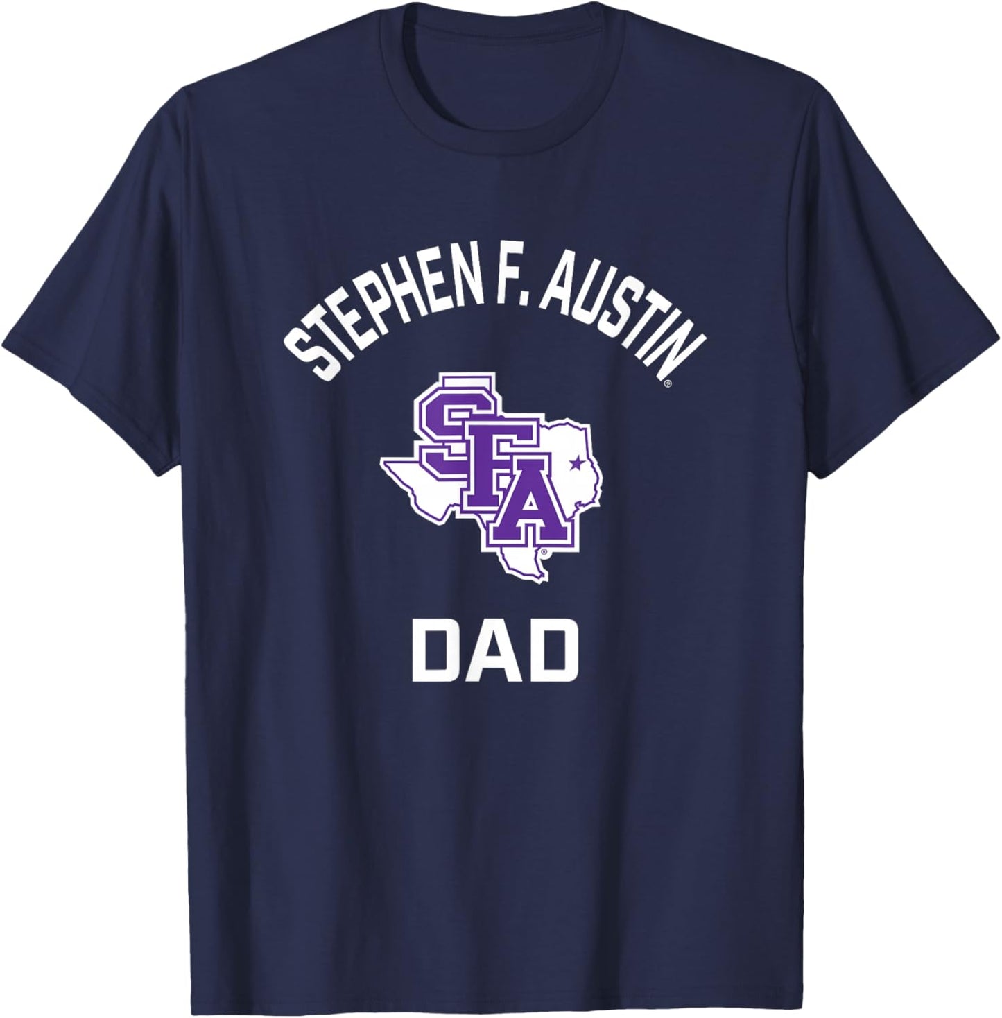 Stephen F. Austin State Lumberjacks Arched Dad T-Shirt - T-Shirt | Navy