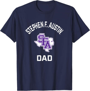 Stephen F. Austin State Lumberjacks Arched Dad T-Shirt - T-Shirt | Navy