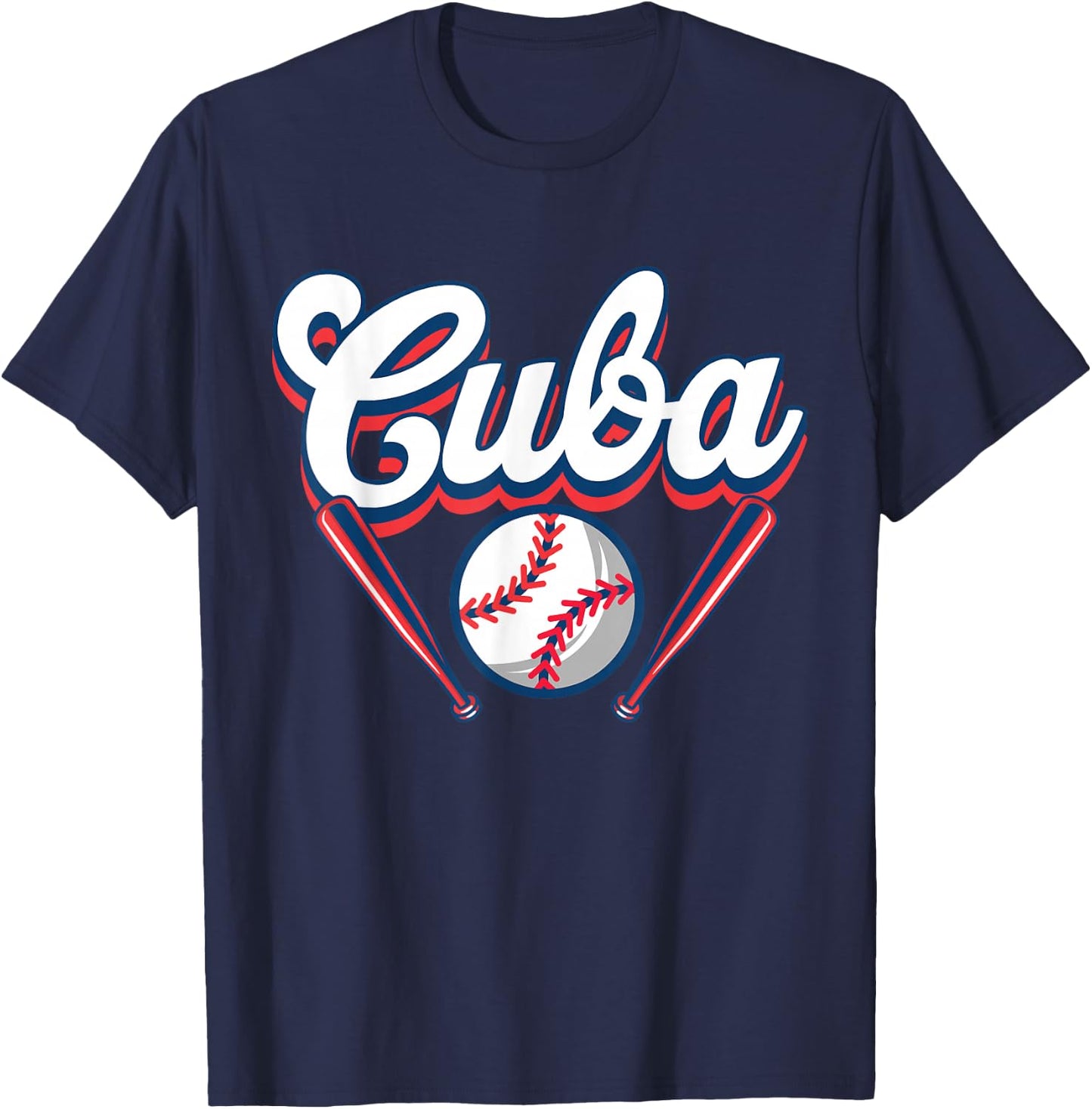 Cuba Baseball Player Cuban Baseball Fans T-Shirt - T-Shirt | Navy