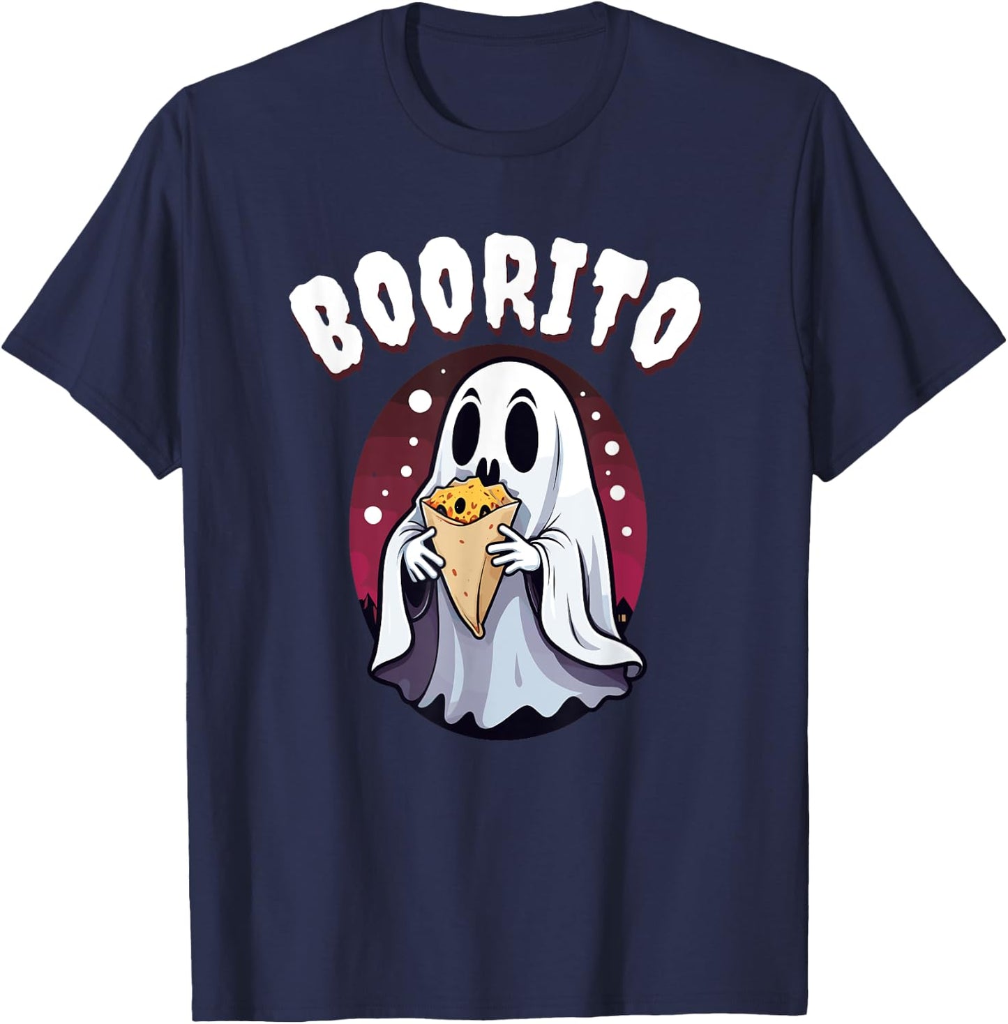 Boo-Rito Funny Mexican Taco Burrito Ghost Halloween Costume T-Shirt - T-Shirt | Navy