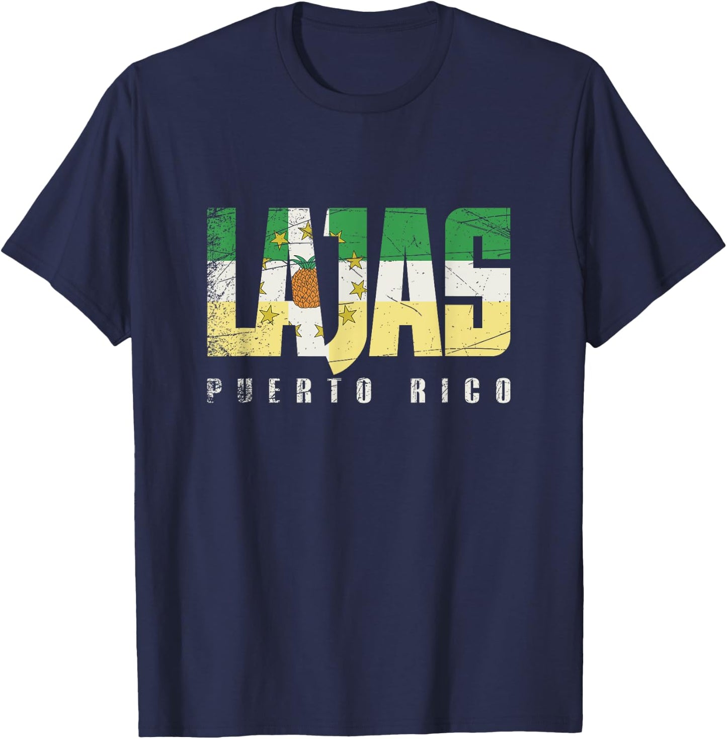 Lajas City in Puerto Rico, Lajas Flag T-Shirt - T-Shirt | Navy