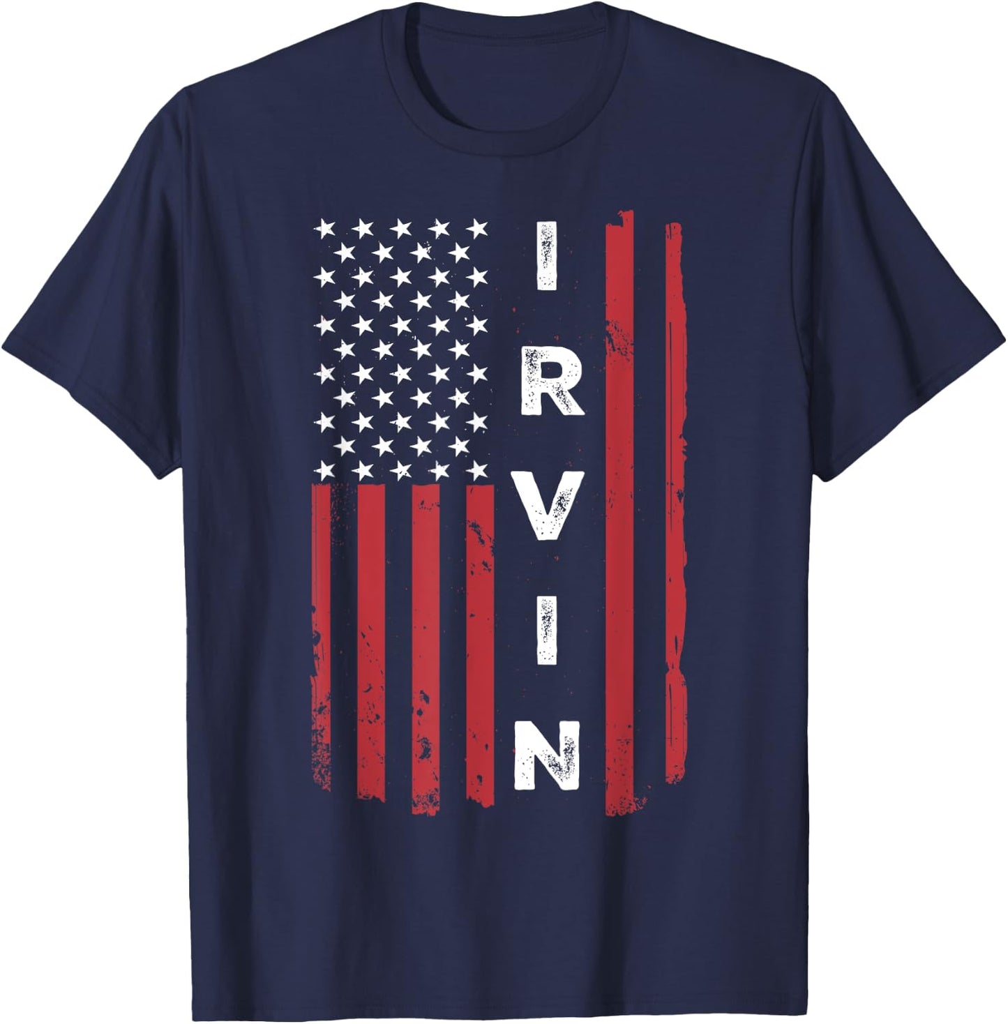 Irvin USA Flag American Flag Patriotic T-Shirt - T-Shirt | Navy
