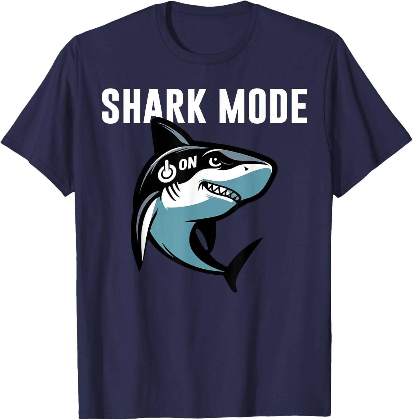 Cool Shark Shark Mode On Beach Funny Shark T-Shirt - T-Shirt | Navy