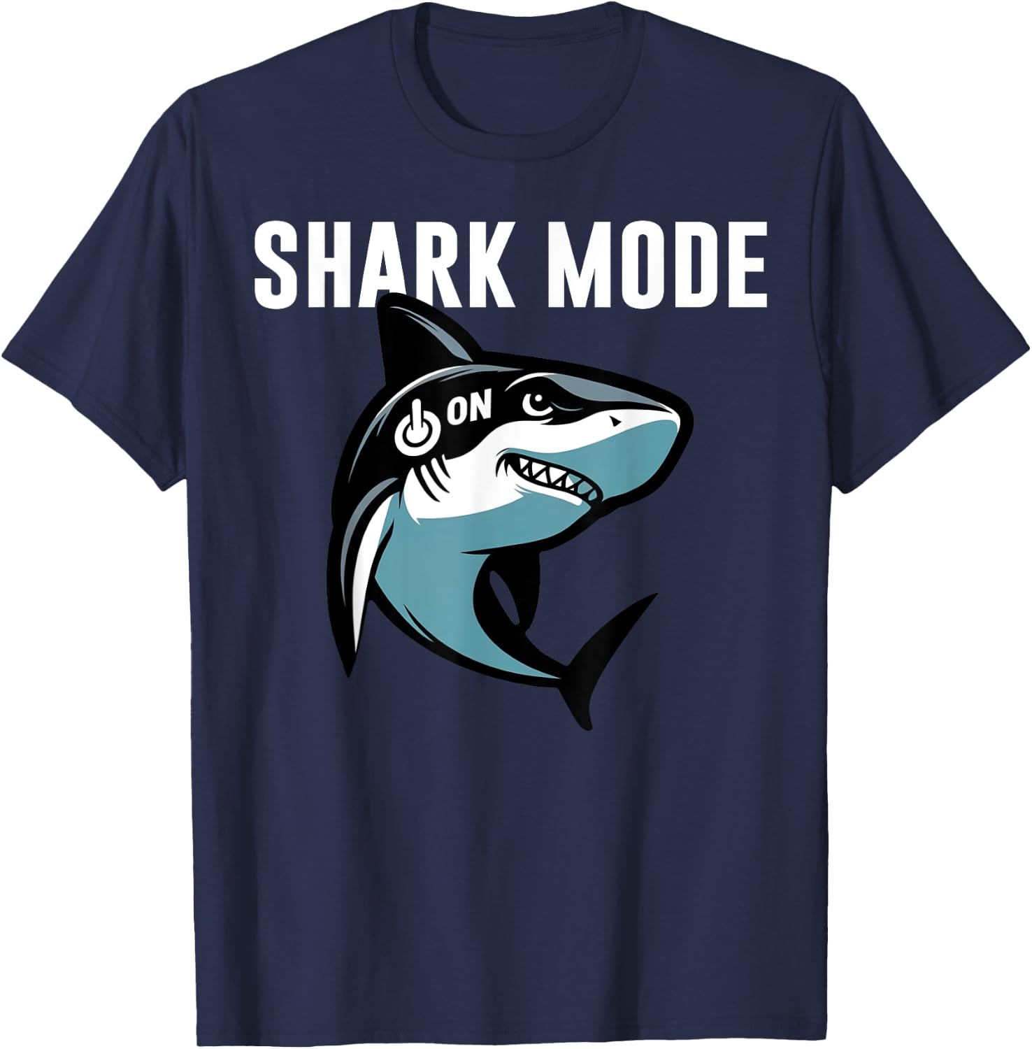 Cool Shark Shark Mode On Beach Funny Shark T-Shirt - T-Shirt | Navy