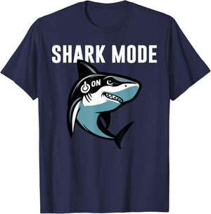 Cool Shark Shark Mode On Beach Funny Shark T-Shirt - T-Shirt | Navy