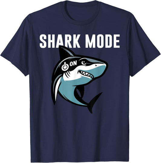 Cool Shark Shark Mode On Beach Funny Shark T-Shirt - T-Shirt | Navy