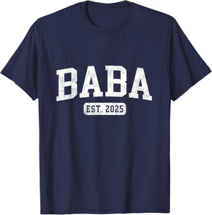Baba Est 2025 Promoted To Baba Announcement T-Shirt - T-Shirt | Navy
