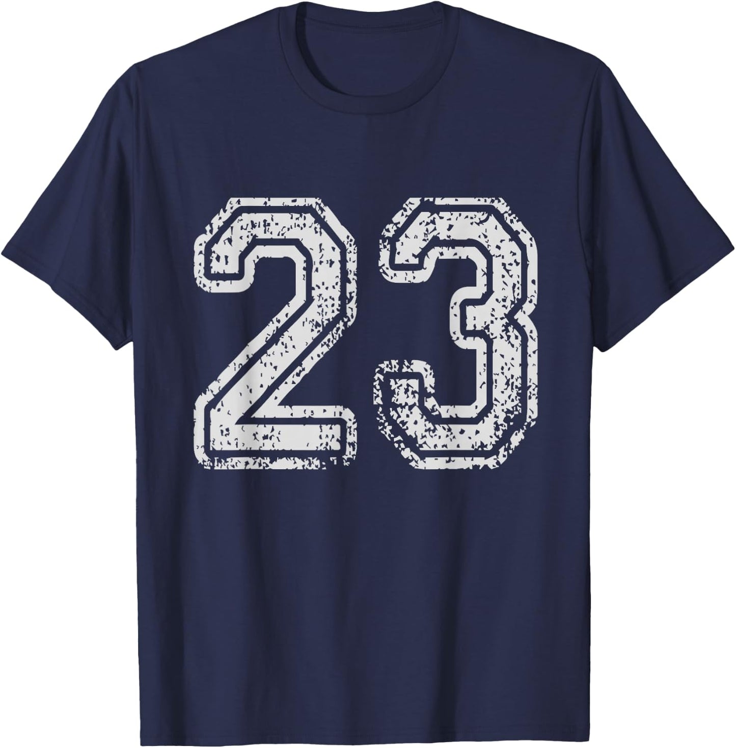 Team Jersey Uniforms Number 23 School Sports 23rd Birthday T-Shirt - T-Shirt | Navy