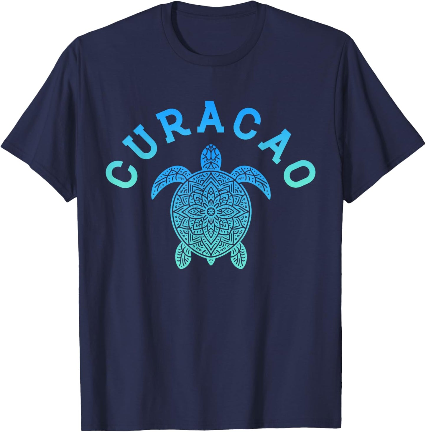 Curacao Tribal Sea Turtle Beach Vacation T-Shirt - T-Shirt | Navy