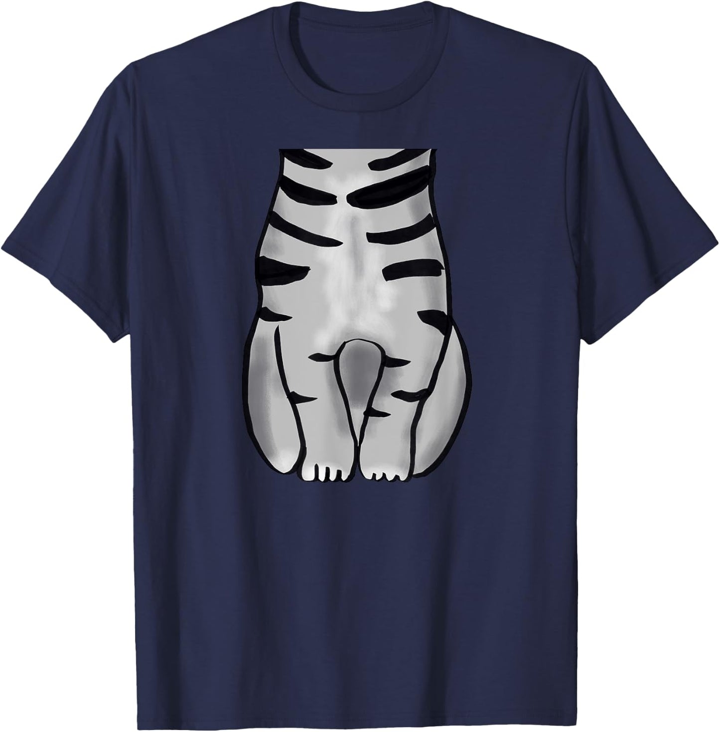 Easy Grey Striped Cat Halloween Costume T-Shirt - T-Shirt | Navy