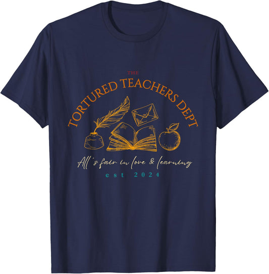 The Tortured Teachers Dept All's Fair In Love & Learning Women T-Shirt - T-Shirt | Navy