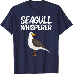 Cool Seagull Art Women Birdwatcher Beach Gulls Bird T-Shirt - T-Shirt | Navy