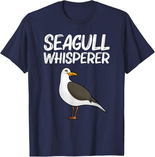 Cool Seagull Art Women Birdwatcher Beach Gulls Bird T-Shirt - T-Shirt | Navy
