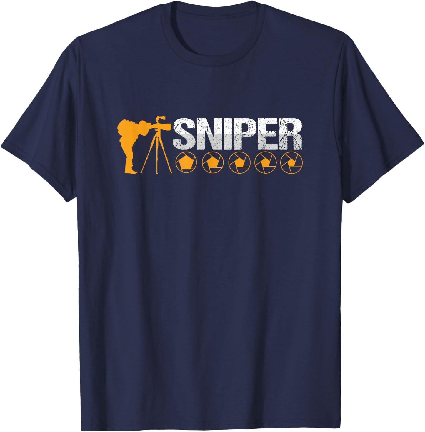 Sniper Photographer Cameraman Shutterbug Photography T-Shirt - T-Shirt | Navy