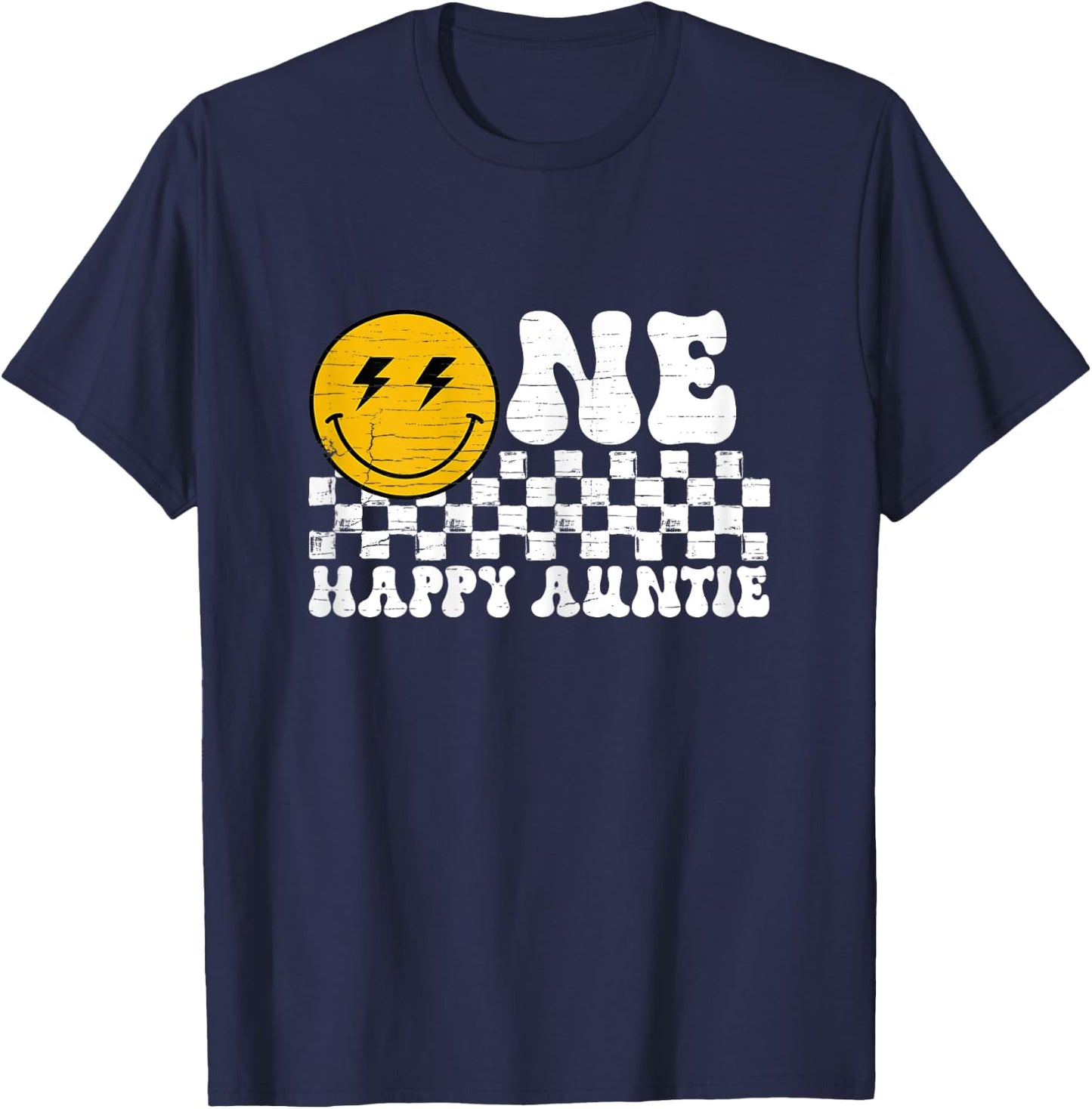 One Happy Dude Auntie 1st Birthday Family Matching T-Shirt - T-Shirt | Navy