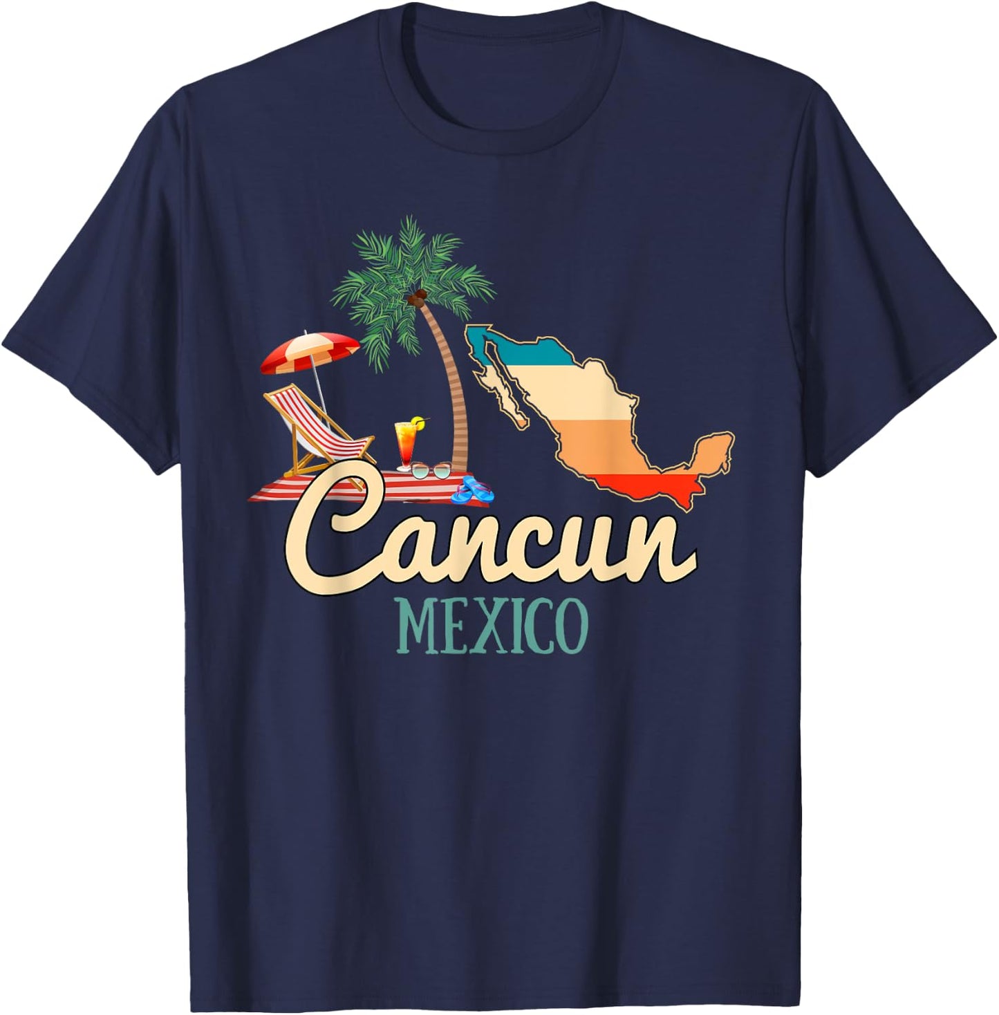 Cancun Mexico Souvenir Shirt Family Matching Vacation Cancun T-Shirt - T-Shirt | Navy